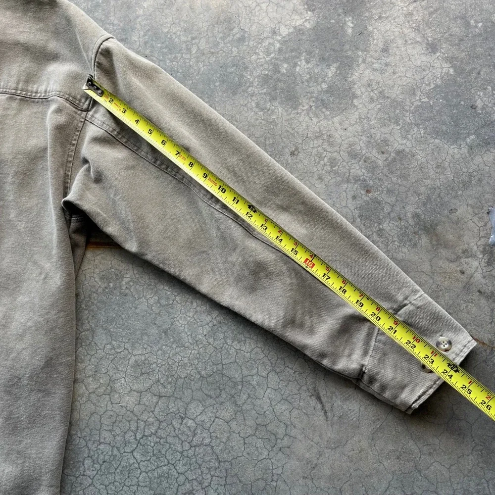 Columbia Sportswear Mens Canvas Shirt Jacket Large Khaki Button Up Workwear Coat